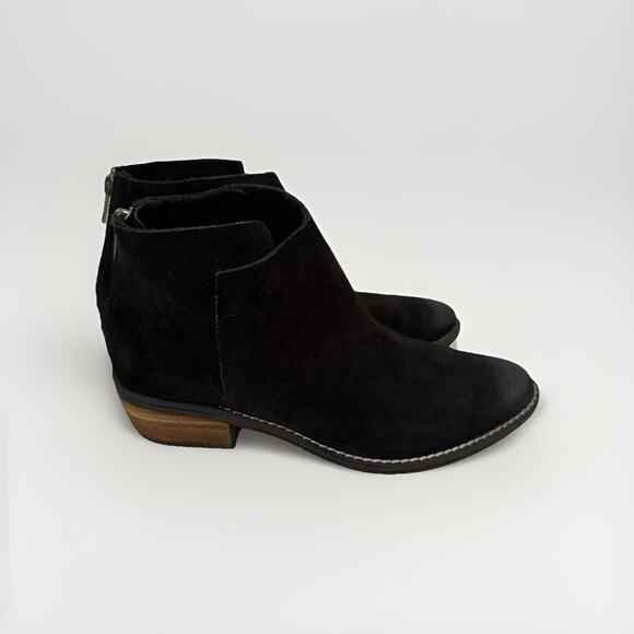 Very Volatile Aldworth Boots Casual Back Zip Ankle Bootie Black Suede Boho 8 - Picture 1 of 8